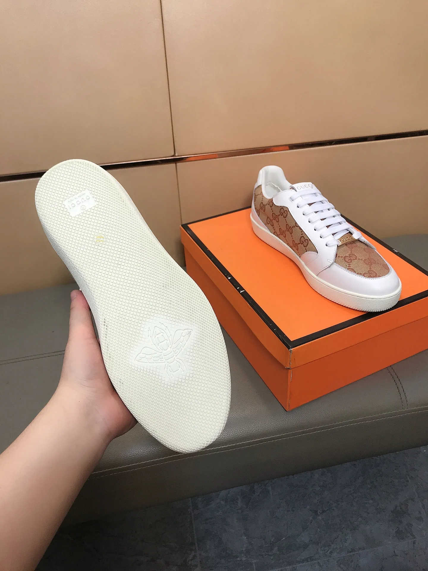 Men's Men's Shoes 230 ⌚️⌚️[GUCCI] Gucci men's casual shoes are absolutely popular 🔥The ultimate matching item for trendy men! Irresistible charm of super texture, the main recommendation, the upper is made of high-quality cowhide with printed fabrics, sheepskin feet, wear-resistant rubber sole, noble and elegant! Extremely comfortable🎁🎁You can be as handsome as you want💪 Size: 38-44!